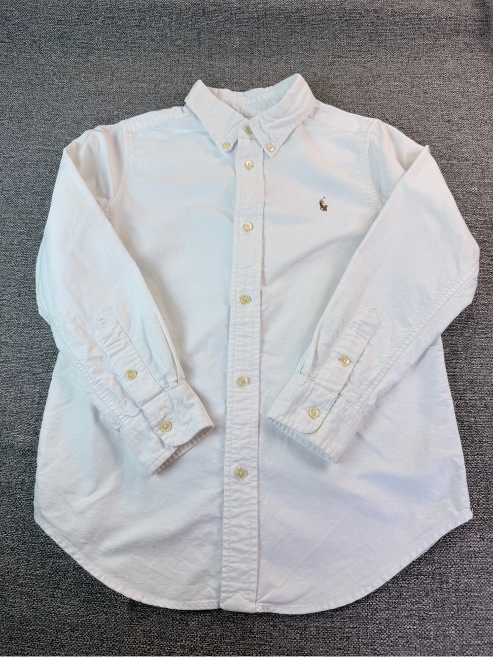 Ralph Lauren Boys White Cotton Shirt with Label Detail